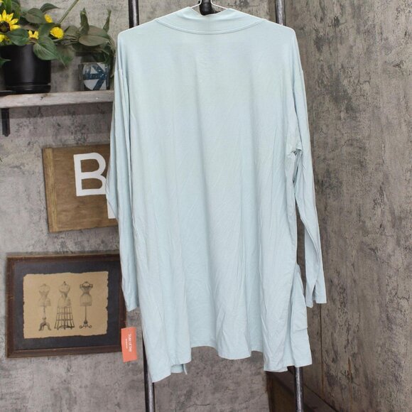 NWT State Of Day Womens Open Front Knit Lounge Cardigan Gray Mist Blue XL - Picture 3 of 5